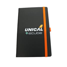 Unical Castelli® Tucson Edge Medium Ivory Notebook – Black & Orange